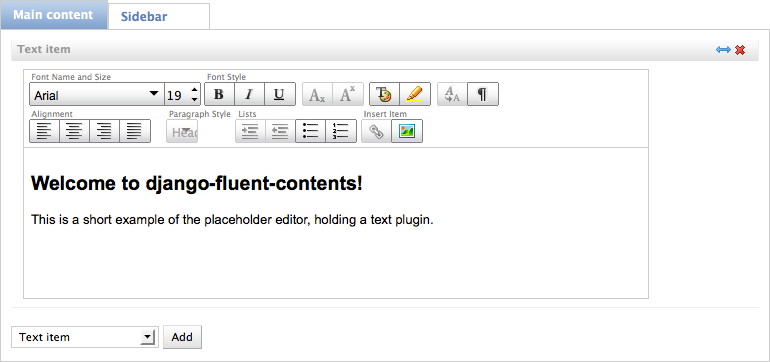 django-fluent-contents placeholder editor preview