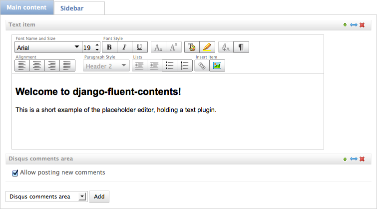 django-fluent-contents placeholder editor preview